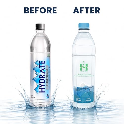 Image of Hydrate Alkaline Water | Pack of 24, 500 Ml Each | 8.5 pH Ionized Water with Essential Minerals | Boosts Hydration, Energy & Metabolism | Reduces Acidity & Fatigue | Improves Digestion & Skin Health*
