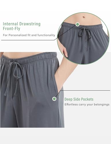 GYS Men's Pajama Pants Joggers - Viscose Made from Bamboo, Knit Pj Bottoms Lightweight Lounge Sleep Pants3