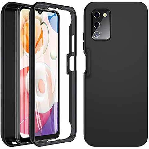 Case for Samsung Galaxy A03s, Galaxy A03s Silicone Case with Built in Screen Protector, 360 Full Body Protection Shockproof Phone Case Soft TPU Slim Protective Cover for Samsung A03s 6.5” (Black) Cover