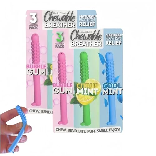 Chewable Essential Oil Breath Stick, Breather Quit Smoking with Essential Oil, New Chewable Breather Quit, Can Taken Anywhere Focus Clear Respiratory(2-PCS)
