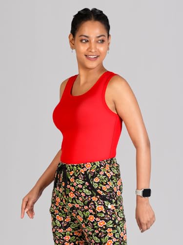 Image of Rupa Colors Playsure Solid 100% Combed Cotton Rib Fabric, Women's Standard Fit Tank Top, Sleeveless Pack of 1