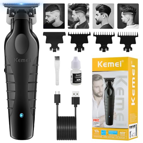 KEMEI 2299 Trimmer, Inalámbrico Maquina de Cortar Pelo Hombre, Cortadora de Pelo Profesional, Recortadoras de Barba Eléctricas, Recortadoras de Hoja en T con Espacio Cero y 3 Peines Guía (Negro B) KEMEI 2299 Trimmer, Inalámbrico Maquina de Cortar Pelo Hombre, Cortadora de Pelo Profesional, Recortadoras de Barba Eléctricas, Recortadoras de Hoja en T con Espacio Cero y 3 Peines Guía (Negro B)