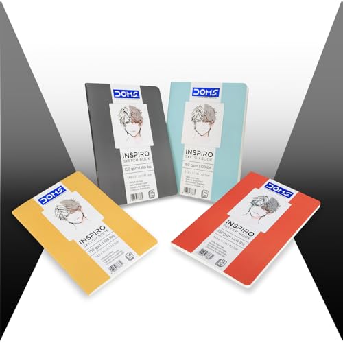 Image of Doms A5 INSPIRO Sketch Book | Binding : Soft Cover Pinning | 56 Pages | Pack of 4 books