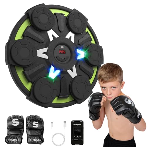 Image of Music Boxing Machine for Kids & Adults - Wall Punching Pad with Lighting, 9-Speed Bluetooth Boxing Game with Gloves, Wall Mounted Exercise Equipment, 2026 Upgrade Boxing Equipment for Kids Age 6+