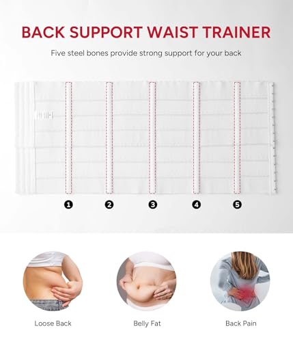 Nebility Waist Trainer for Women Corset Shapewear Tummy Control Segmented Waist Cincher Workout Girdle