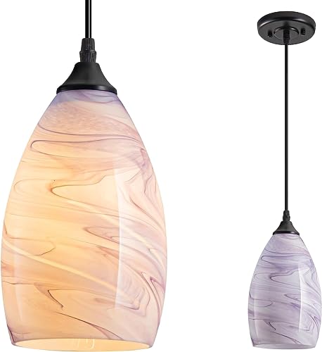 Battery Operated Glass Shade Pendent Light，Not...