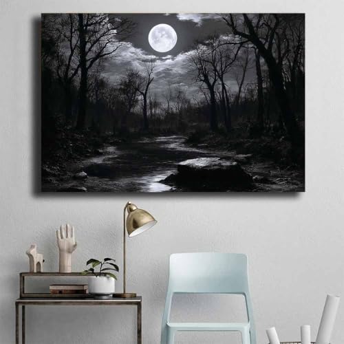 Toile décoration murale ruisseau de lune pour salon et chambre