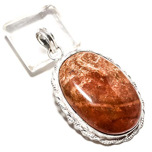 Pendentif jaspe marron argent 925 contre les bijoux banals