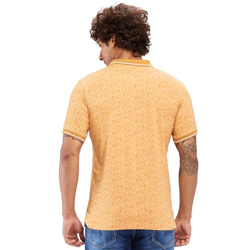 Image of Raymond Men's Modern Fit Print Pattern Pure Cotton Half Sleeve Polo Casual T-Shirt