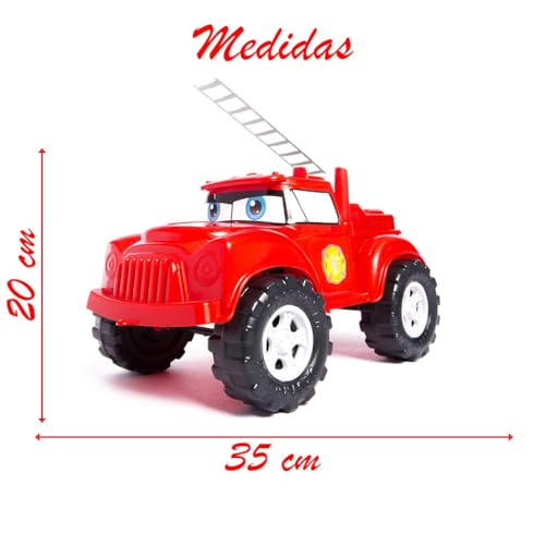 Brinquedo Bombeiro Monster Truck Articulável Salva Vidas Vermelho 35cm