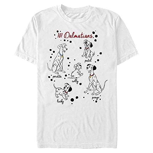 Disney 101 Dalmatians-Camiseta de Manga Corta para muñecas, Blanco, L Unisex Adulto