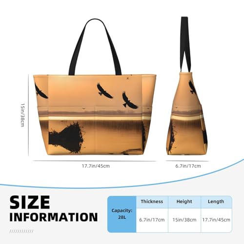 (Oil Painting Duck) Large Beach Tote Bag For Women With Zipper Foldable Lightweight Travel Pool Bag For Vacation Shopping4