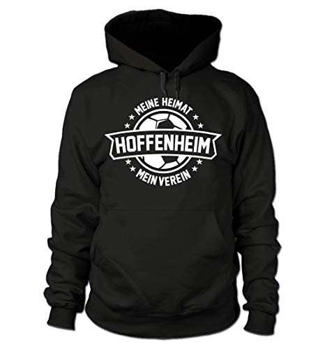 shirtloge - Hoffenheim - Meine Heimat, Mein Verein - Fan Kapuzenpullover - Schwarz - Größe L shirtloge - Hoffenheim - Meine Heimat, Mein Verein - Fan Kapuzenpullover - Schwarz - Größe L