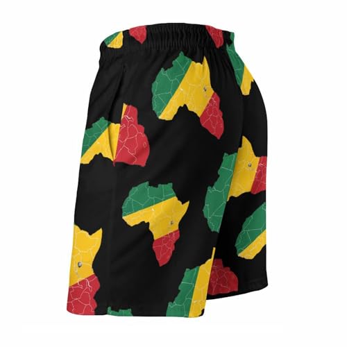 Africa Map Reggae Rasta Men's Swim Trunks Breathable Bathing Suit Swimming Board Shorts Hawaiian Beach Swimwear3
