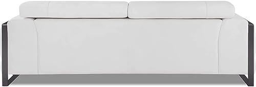 Miniatura 5 de Blackjack Furniture Gianni - Sofá moderno de cuero italiano de mediados de siglo, color blanco