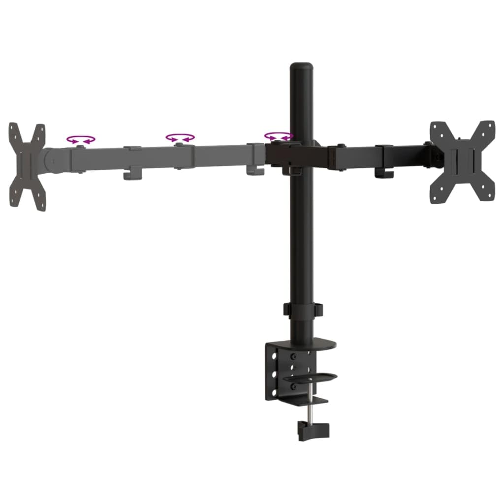 ShGaxin VESA Czarny podwójny stojak na monitor ze stali 75/100 mm, stojak na ekran komputera, stojak na monitor biurko, akcesoria biurowe, akcesoria biurkowe, podstawa monitora - 358002
