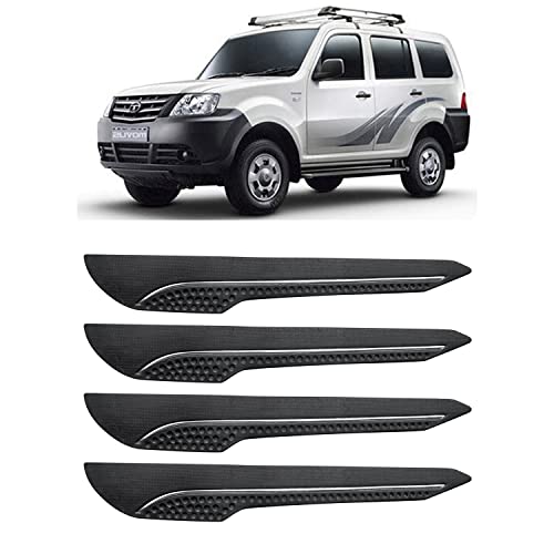 Image of AOSIS-Car Bumper Protector /Bumper Guard for Tata Movus with Single Chrome Stripe (4-Pcs)