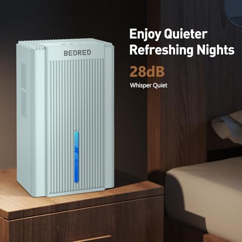 Image of Dehumidifier, 95OZ Dehumidifier for Home 1000 Sq.Ft - Quiet with Auto Shut Off & Relaxing 7 Color Ambient Light,Ideal for Livingroom, Bedroom, Basement(Pale Turquoise)