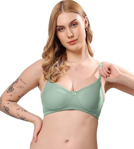 Image of London Hills Regular Bra for Women Everyday Non Padded Wire Free Mid Coverage Cotton Blend