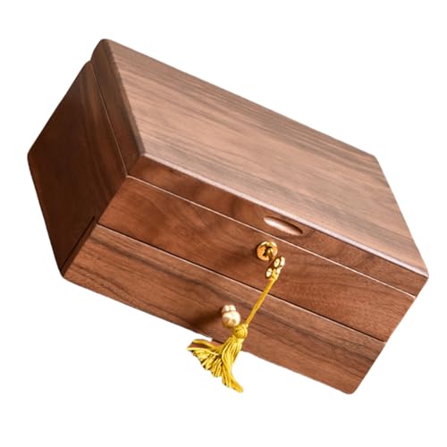 Étui à bijoux en bois pour coiffeuse boîte de rangement double couche de voyage