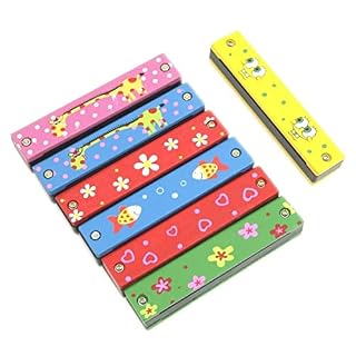 Portable coloré en Bois Harmonica Mignon Instrument de Musique Animale - Les Beatles, Paul McCartney, John Lennon, RIngo Starr, George Harrison