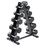 Iron Crush 150 LBS PVC Dumbbell Set With A-Frame Rack - Heavy Duty Fitness Equipment for Training at...