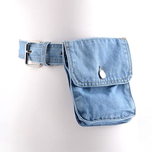 Women Denim Belt with Removable Pocket Alloy Buckle for Blazer Dress Shirt2