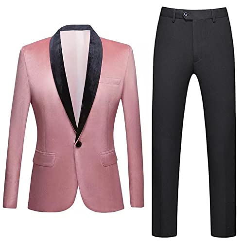 Costume de bal homme en velours veste et pantalon noir chic