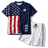 Men's National Flag Soccer T Shirt and Shorts Set Nation Pride Athletic Sportswear Match Day Fan Game Day Outfit Lightweight Summer