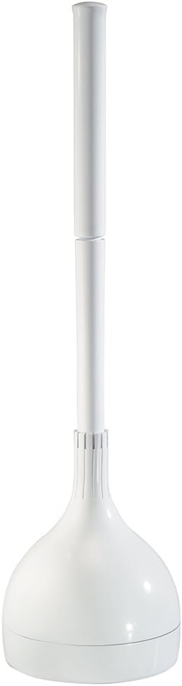 InterDesign Una Plastic Plunger with Cover Set for Master, Guest, Kids', Office Bathroom Cleaning and Storage, 5.75" x 5.75" x 21.75", White