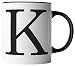 Produktbild vanVerden Tasse - Buchstaben Tasse K - Alphabet Letters Buchstabe - beidseitig Bedruckt - Kaffeetassen, Tassenfarbe:Weiß/Schwarz