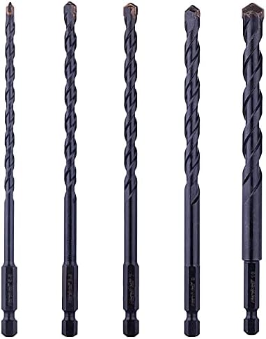 NordWolf 5-Piece Metric Carbide Tipped Multi-Purpose Drill Bit Set for Sheet Metal, Wood, Block, Brick, Tile & Plastic, with 1/4" Hex Shank for Drills and Impact Drivers, Sizes 5.5-6.5-7-8-10mm