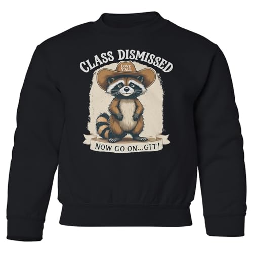 Class Dismissed Now Go On Git - Raccoon Love Y'All Youth Crewneck Sweatshirt