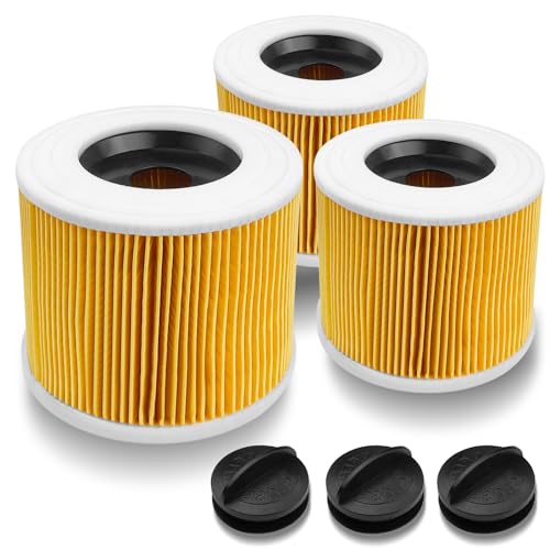 Lahnaokfis 3 Stück WD3 Filter für Kärcher Staubsauger WD3, WD2, WD1, MV3, MV2, A, K, KNT, NT, SE, VC Patronenfilter Ersatzfilter Staubsaugerfilter für Kärcher Staubsauger Filter 6.414-552.0/64145520