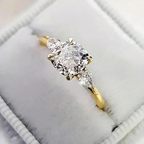 Cushion Shaped Cubic Zirconia Rings for Women Fashion Contracted Design Wedding Accessories