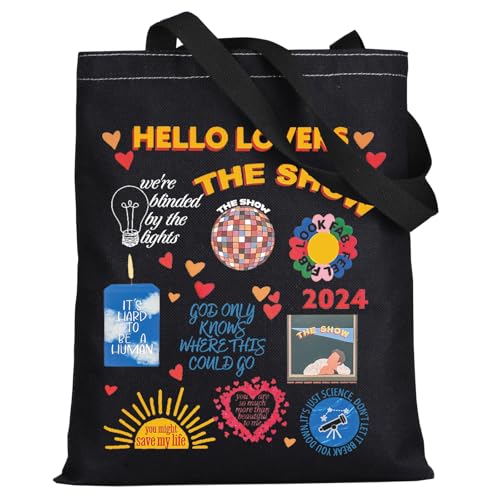 WZMPA Singer Album Show Tote Bag - Lyrics Gift Concert Reusable Grocery Bag - Merchandise (Show Tote-BL)