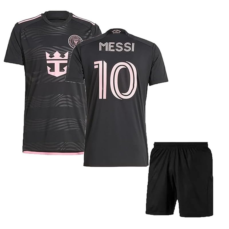 RJM Messi Inter Miami Jersey Black Set 2024 (Kids,Boys,Men)