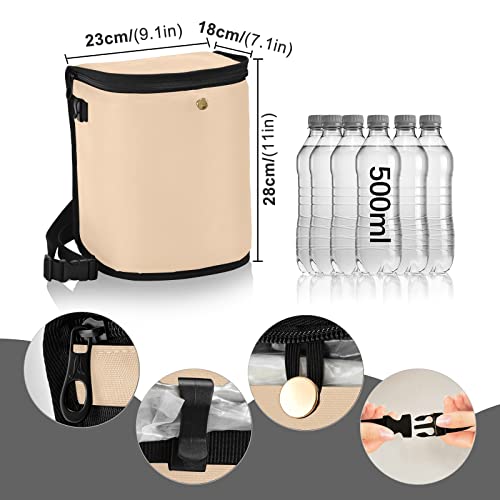 Image of Wudan Small Car Trash Can Peach Accessories for Garbage Storage Organizer with Lid Waterproof Portable Auto and Truck Interior Seat Bin