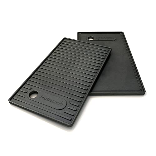 Barbecook Plaque de Cuisson Barbecue Universelle en Fonte émaillée, Accessoire plancha, Noir, 43x21cm