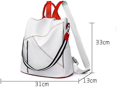 Backpack Women's All-match Soft Leather Texture Backpack Large Capacity Travel Fashion Ladies Bag Schoolbag (Color : Black)