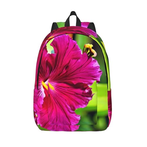 Mochila para ordenador EdWal con estampado de flores de hibisco para universidad y viajes
