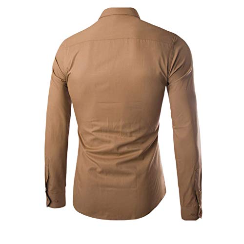 Herenoverhemden Classic-fit Single-breasted Button-down Kraag Klassieke Business Slim-fit Casual Trouwoverhemden - Afbeelding 4