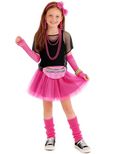 Disfraz 80s para Niñas con Accesorios Retro miniatura 4