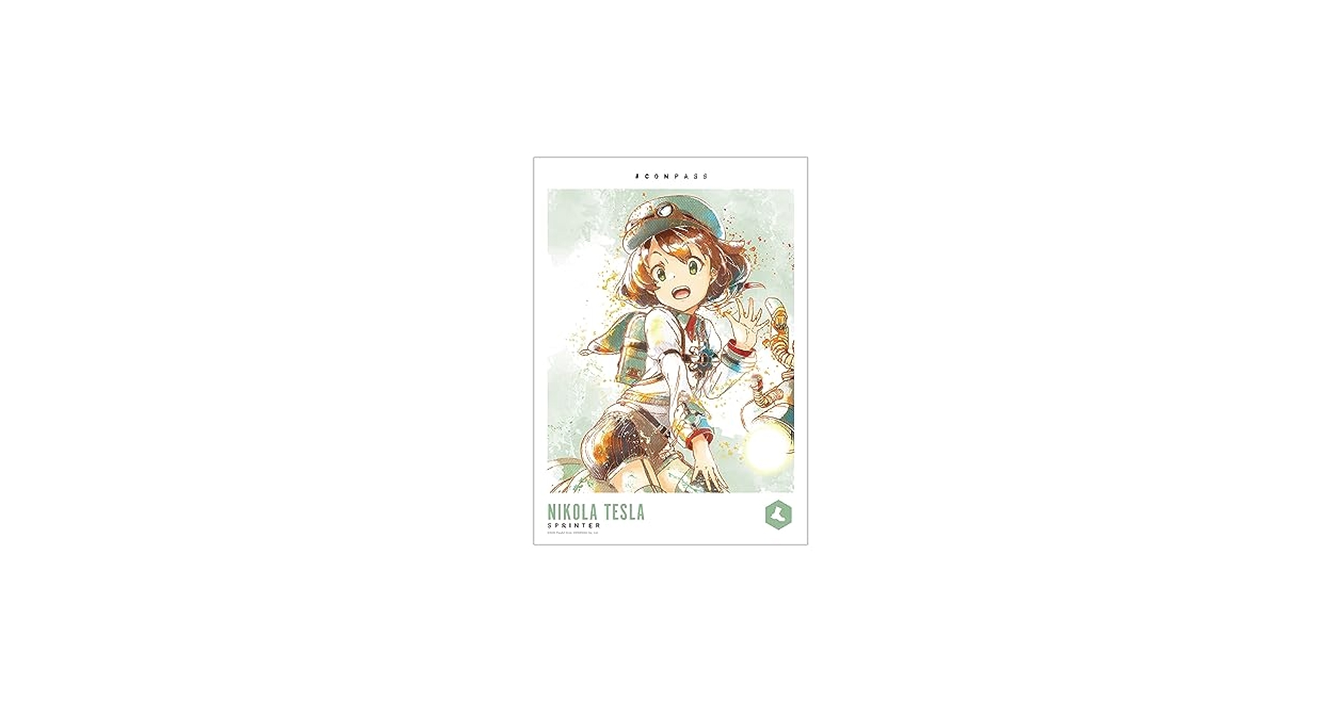 【オリジナル創作品】ニコラテスラ　アート　ポスター　オリジナル コンパス 戦闘摂理解析システム - ニコラ テスラ Ani-Art aqua