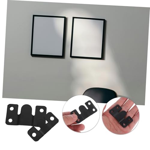 Image of Gadpiparty 4pcs Heavy Duty Interlocking Flush Mount Bracket for Picture Hanging Secure Furniture Connector with Concealed Hook Installation Versatile Wall Mounting Hardware for Various