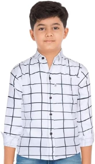 J.B.COLLECTION Boy's Checkered Regular fit Shirt