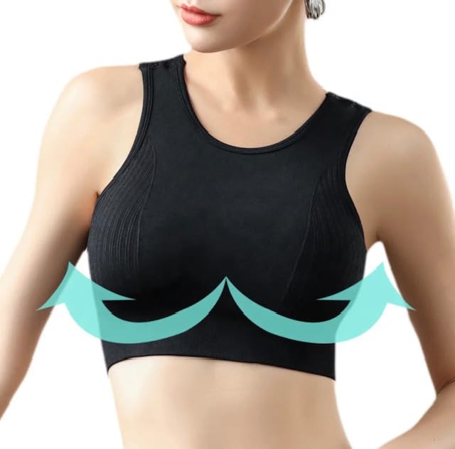Morning-BeautyHigh Support Wire Free Outdoor Gym Fitness Mesh Hollow Beauty Back Seamless Yoga Sports Bra Vest Top for Running Workout
