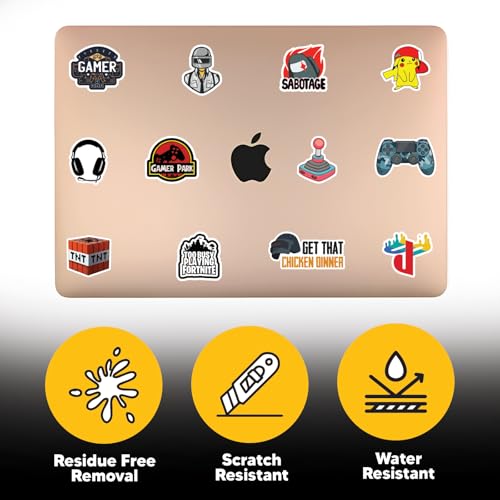 51 pcs Gaming Stickers for Laptop Gaming Vinyl Stickers for Laptop, Journal, Bike Helmet, Gaming Console, Guitar, Mobile Case - Aesthetic Waterproof Gamer Sticker 5 41M93fr50BL