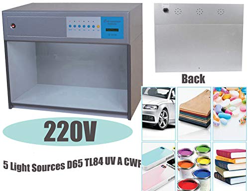 HFBTE Color Matching Cabinet 5 Light Sources D65 TL84 UV A CWF Color Controller Light Box Color Assessment Cabinet Box with 220V