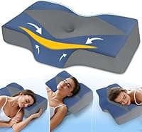 Hydomi Neck Support Pillow for Sleeping Side Sleeper Pillow for Neck Shoulder Pain Relief: Ergonomic Cervical Memory Foam Pillow - Cooling Orthopedic Bed Bolster Pillow for Back Stomach Sleepers